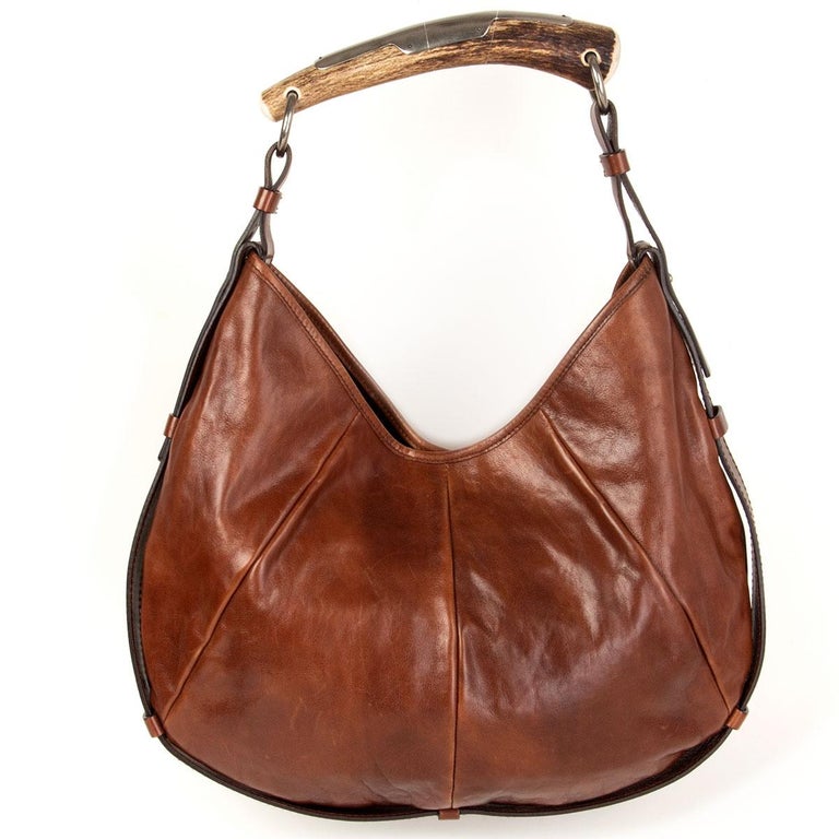 YVES SAINT LAURENT Mombasa Shoulder Bag Leather w/ YSL Dustbag Unisex Rare