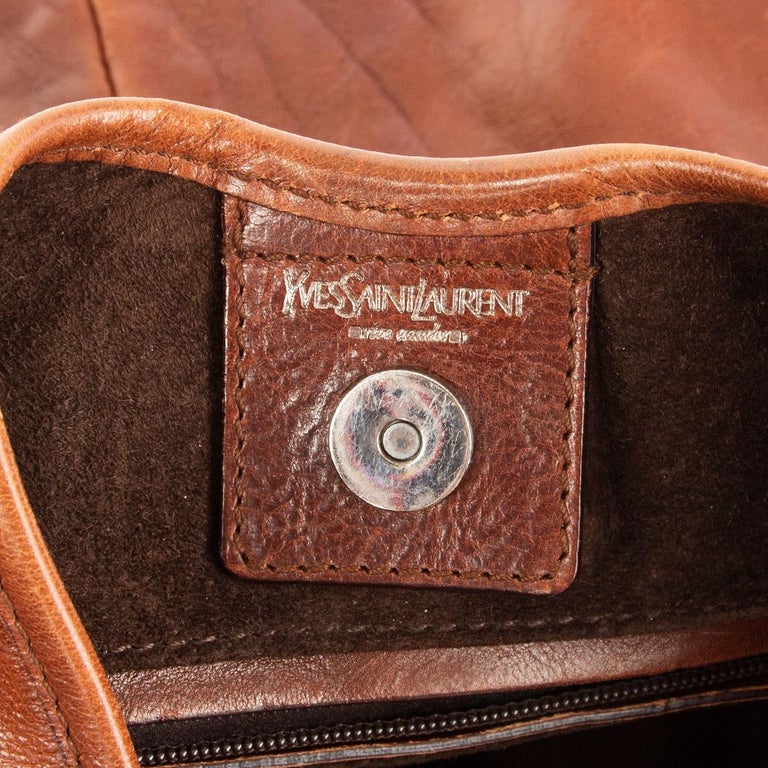 YVES SAINT LAURENT brown leather MOMBASA MEDIUM Shoulder Bag
