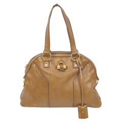 Vintage Yves Saint Laurent Brown Leather Muse Bag  861791