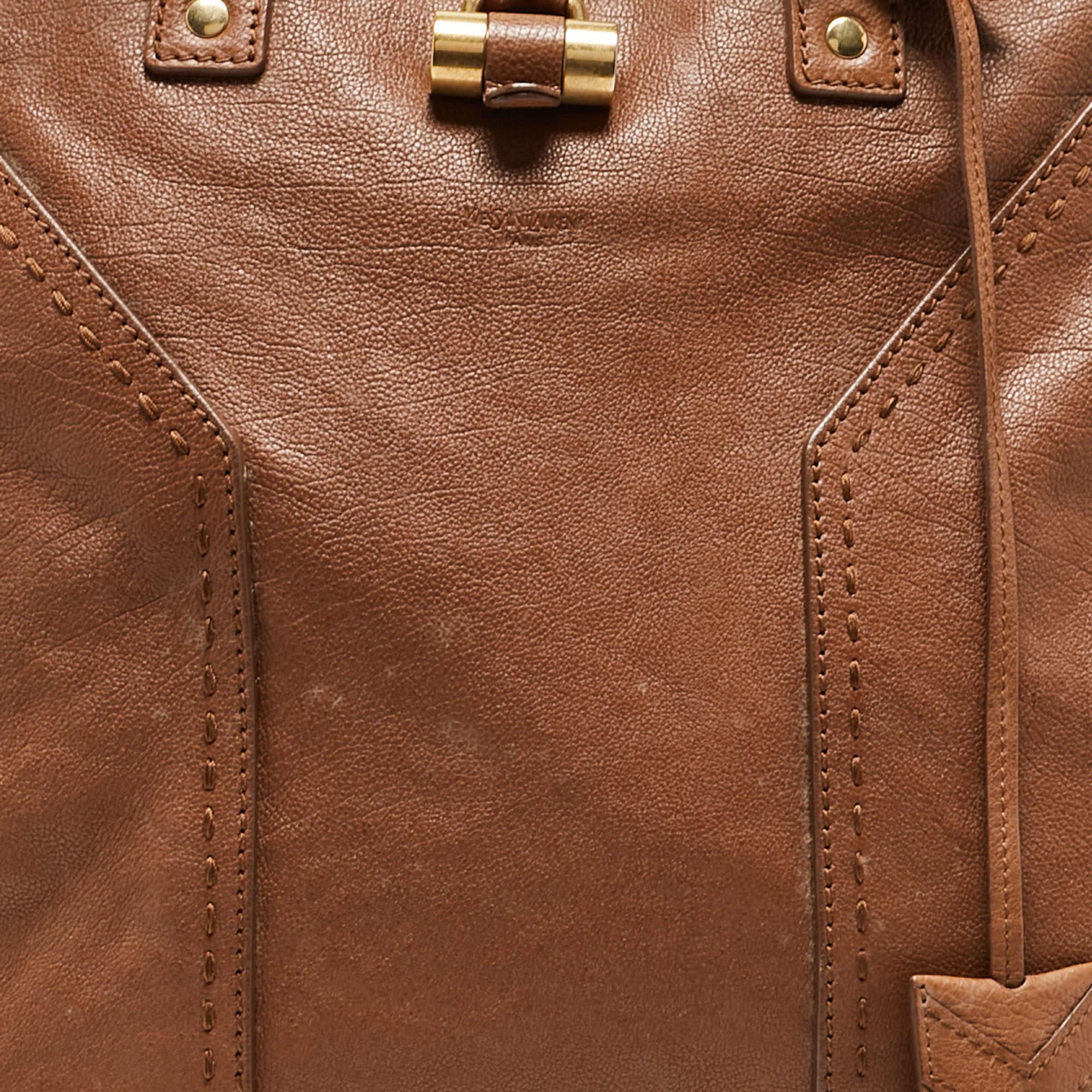 Yves Saint Laurent Brown Leather Oversized Muse Bag 3