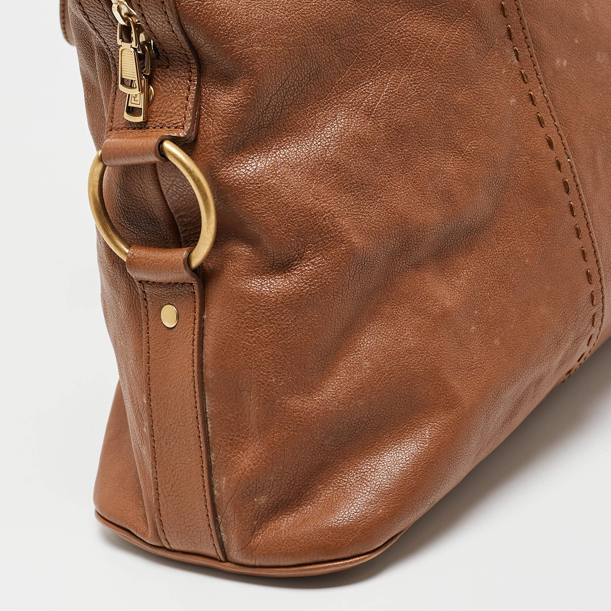 Yves Saint Laurent Brown Leather Oversized Muse Bag 4