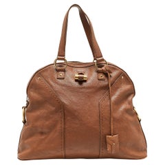 Used Yves Saint Laurent Brown Leather Oversized Muse Bag