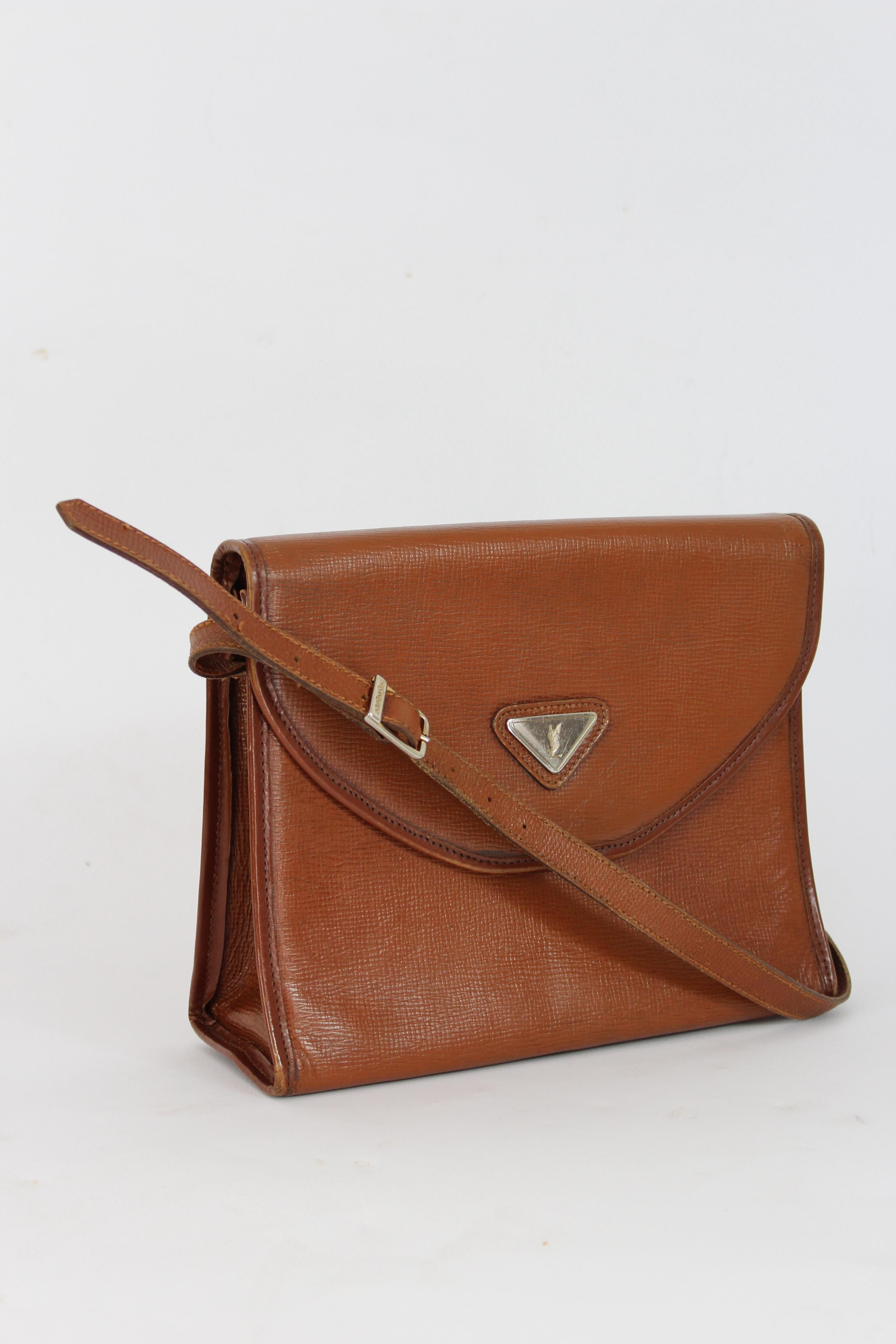Women's Yves Saint Laurent Brown Leather Shoulder Bag 1980s 