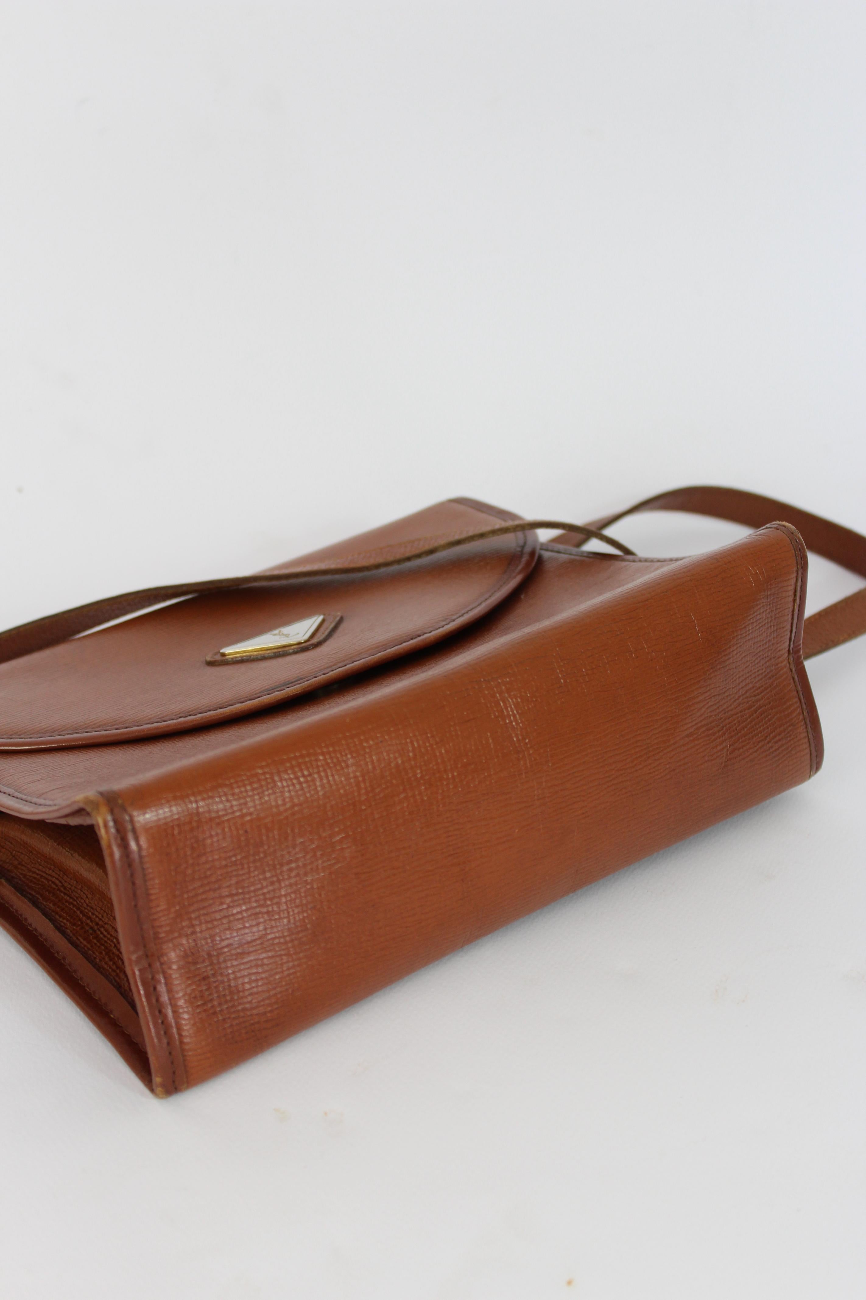Yves Saint Laurent Brown Leather Shoulder Bag 1980s  2