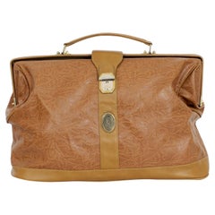 Yves Saint Laurent Brown Leather Travel Bag Vintage