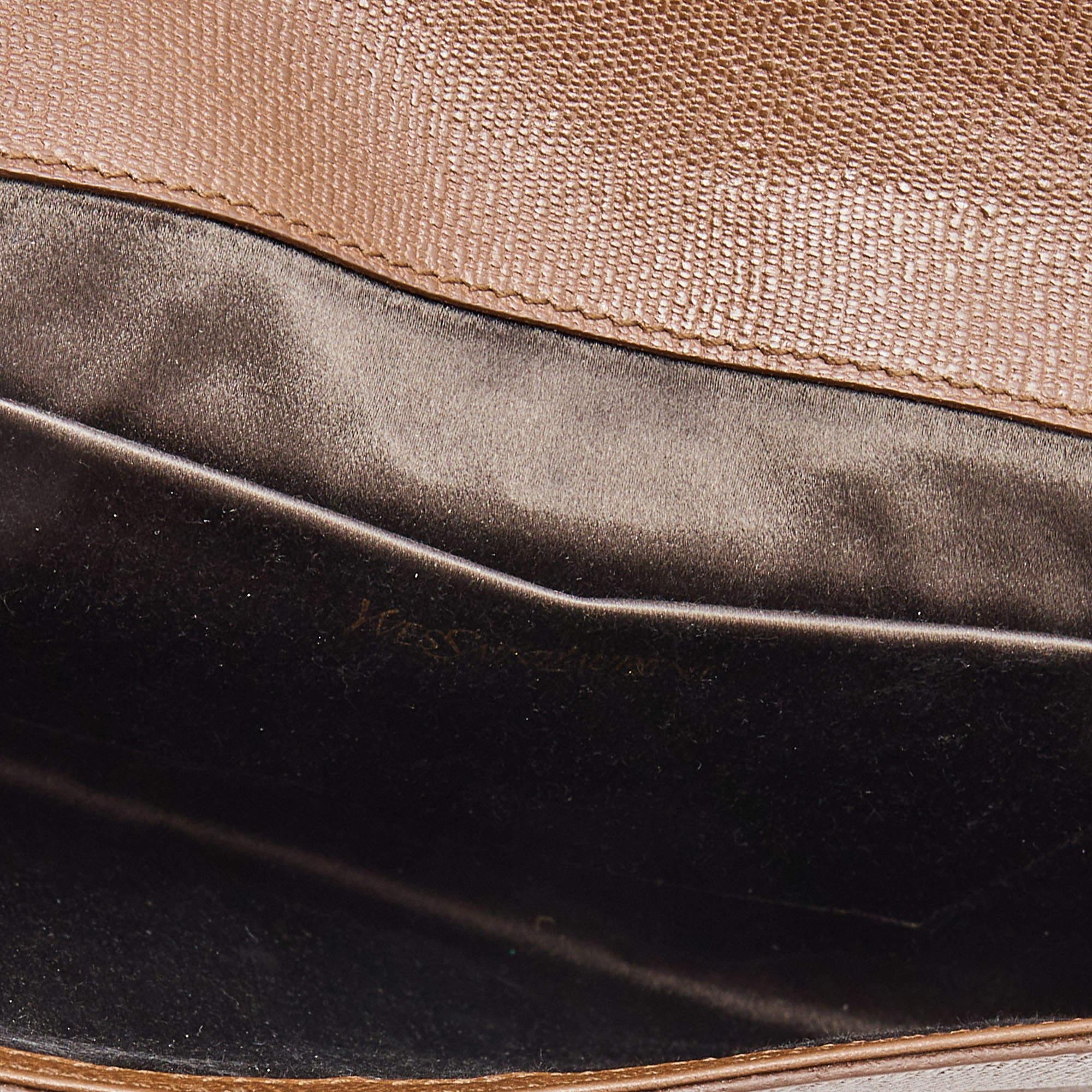 Yves Saint Laurent Brown Leather Y-Ligne Flap Clutch 7