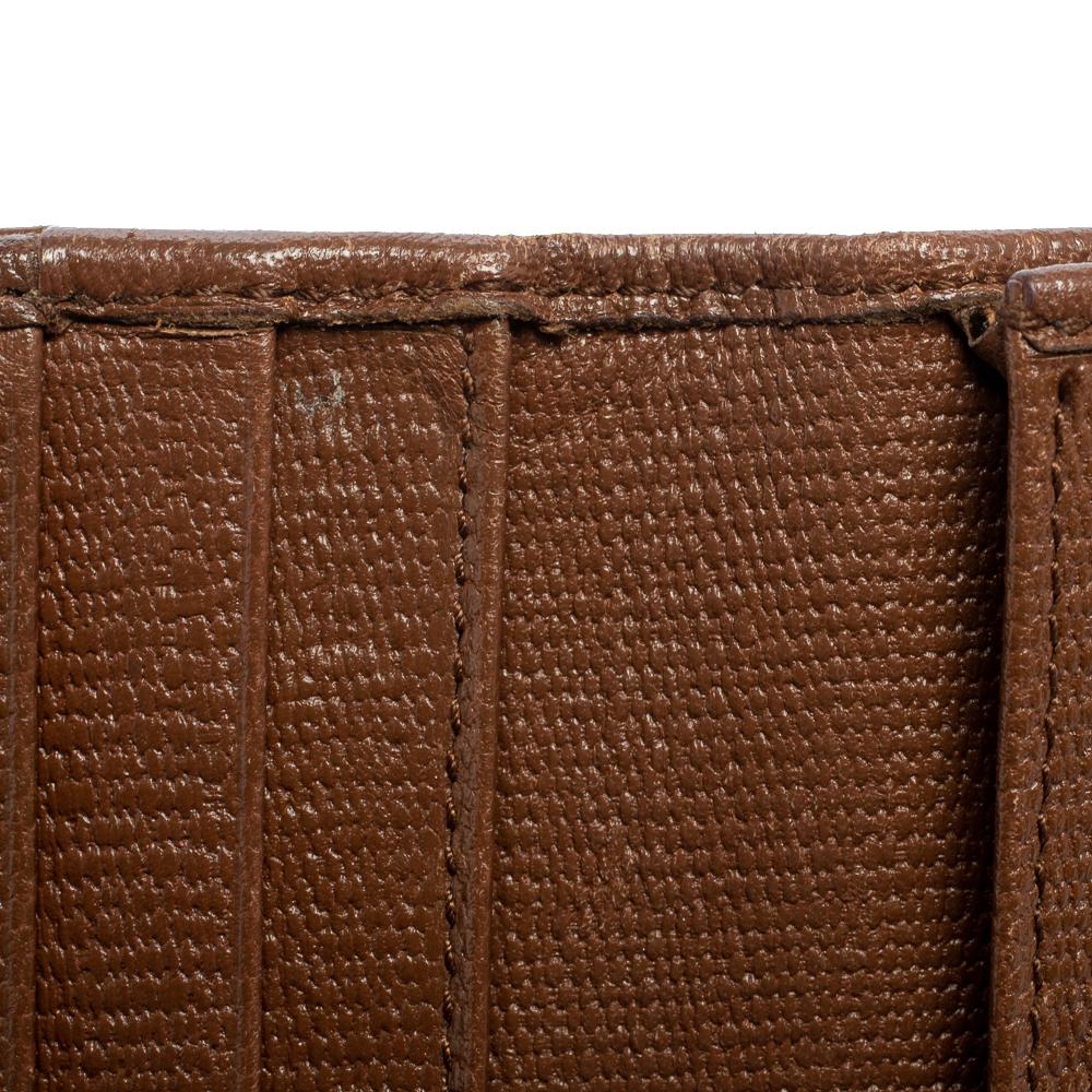 Yves Saint Laurent Brown Leather Y Ligne Flap Continental Wallet For Sale 4
