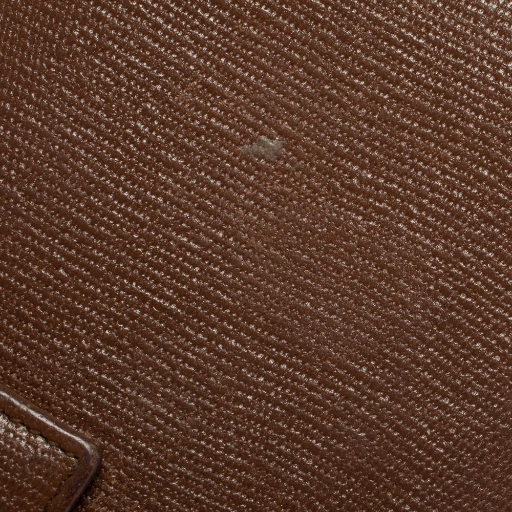 Yves Saint Laurent Brown Leather Y Ligne Flap Continental Wallet For Sale 5