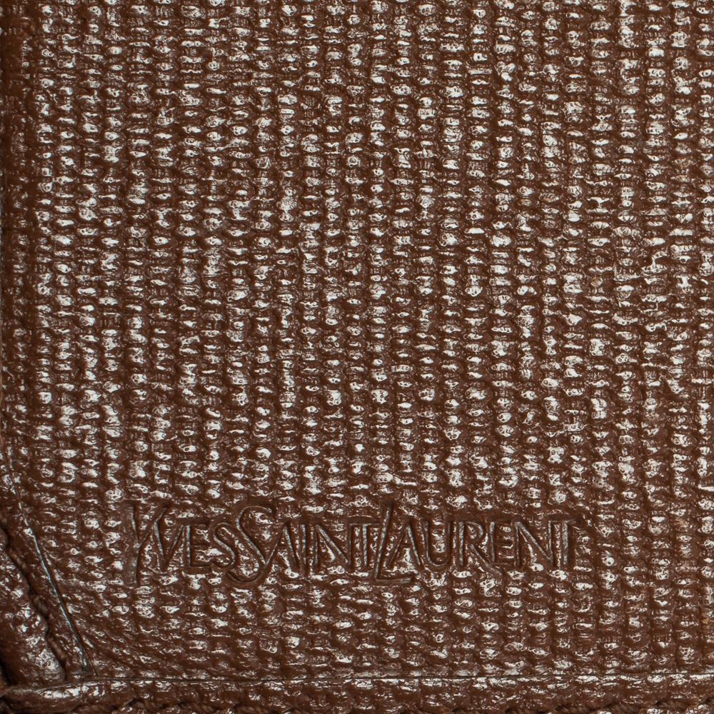 Yves Saint Laurent Brown Leather Y Ligne Flap Continental Wallet 7