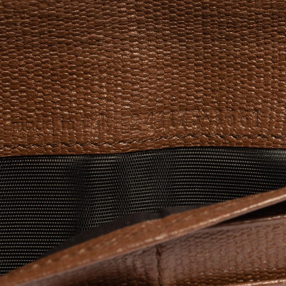 Women's Yves Saint Laurent Brown Leather Y Ligne Flap Continental Wallet For Sale