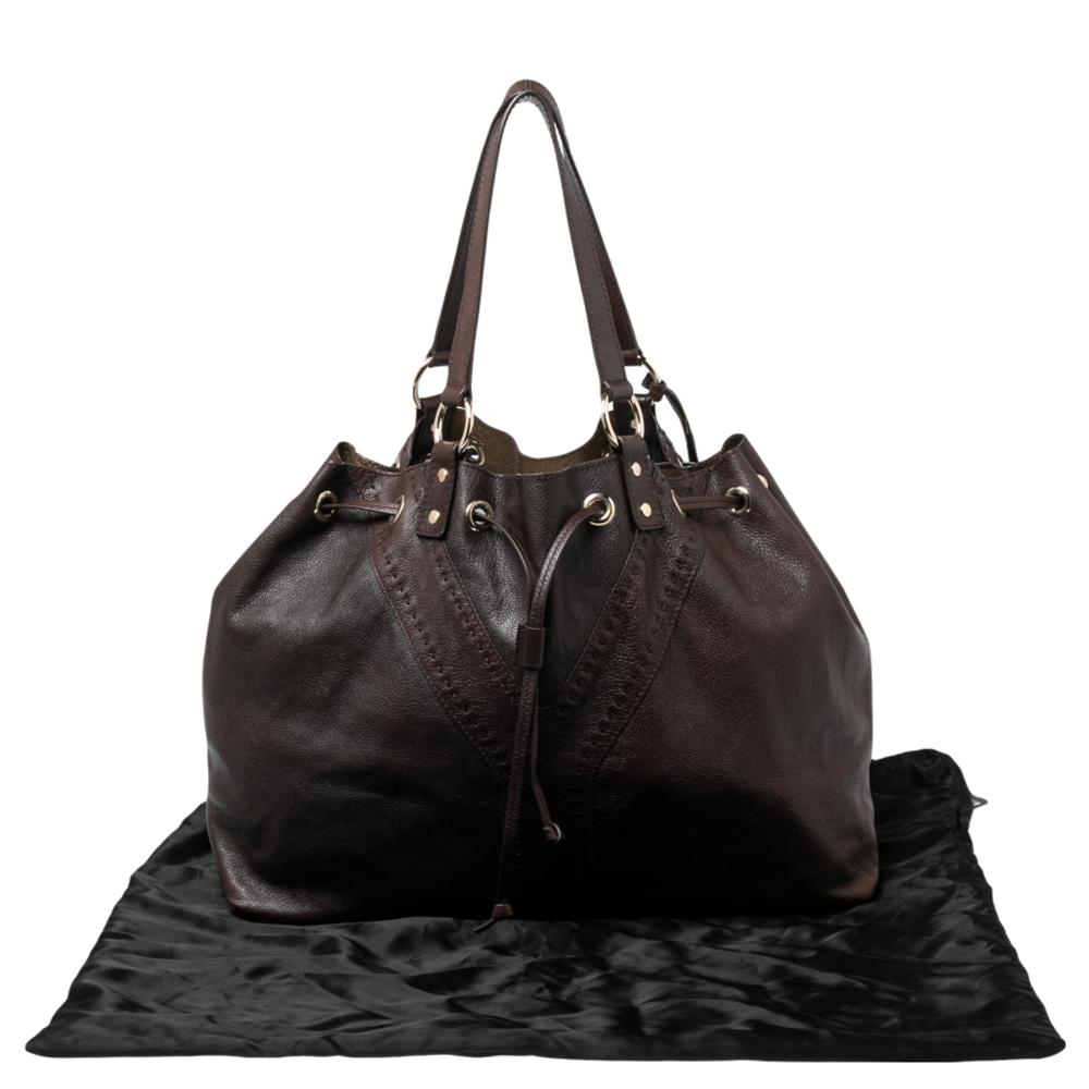 Yves Saint Laurent Brown/Metallic Gold Leather Reversible Double Sac Y Tote 5