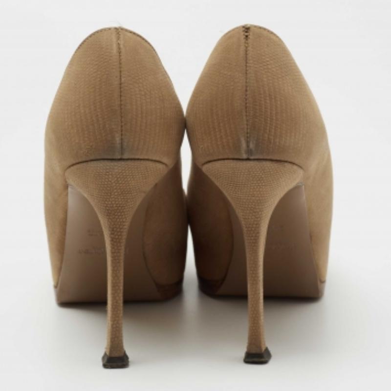 Donna Yves Saint Laurent Tribtoo in pelle nabuk marrone  Pompe taglia 36 in vendita