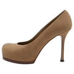 Yves Saint Laurent Brown Nubuck Leather Tribtoo Pumps Size 36