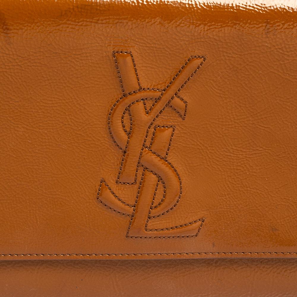 Yves Saint Laurent Brown Patent Leather Belle De Jour Clutch 2