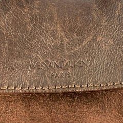 YVES SAINT LAURENT Brown Shearling Leather Shoulder Handbag