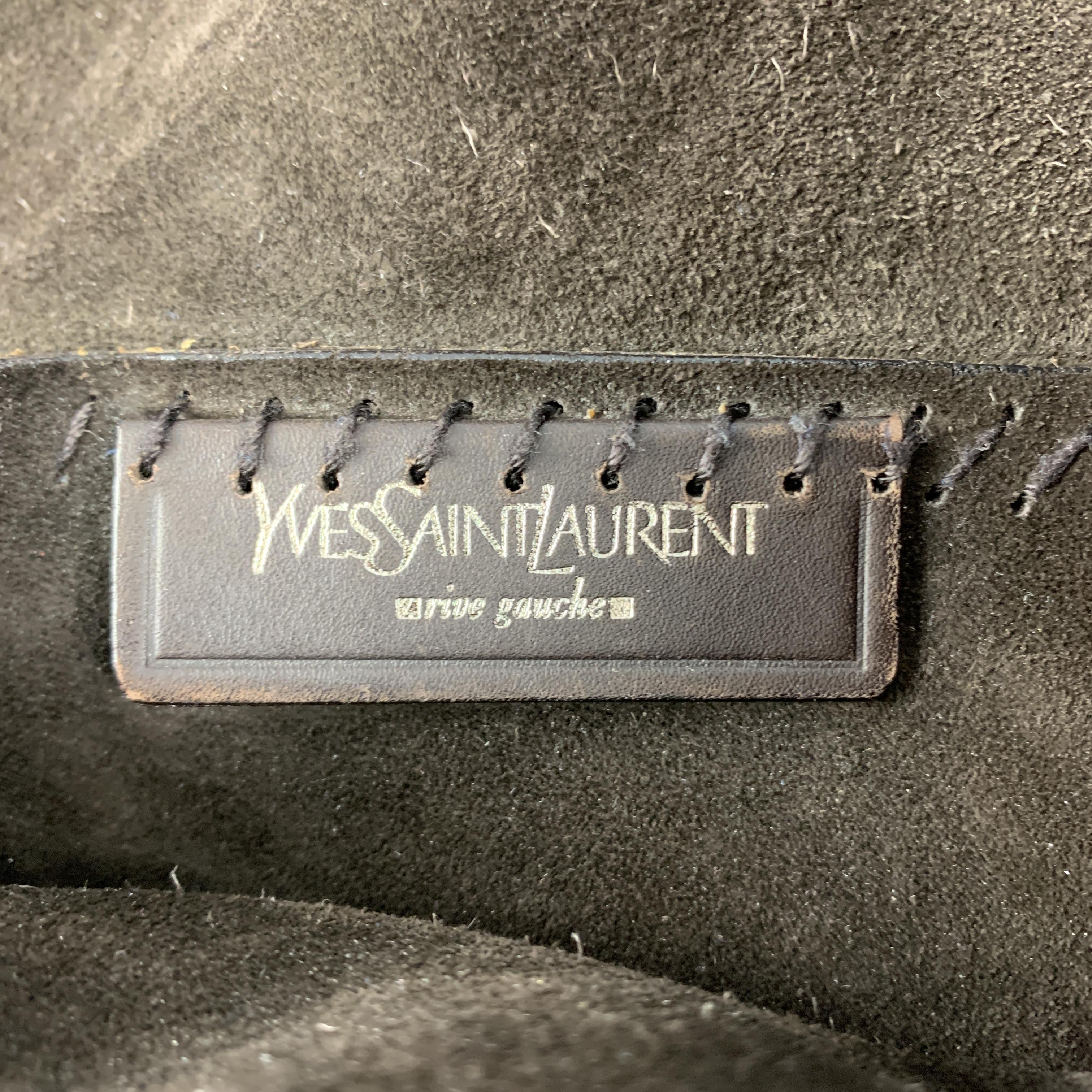 YVES SAINT LAURENT Brown Stitched Leather Flap Bag 5