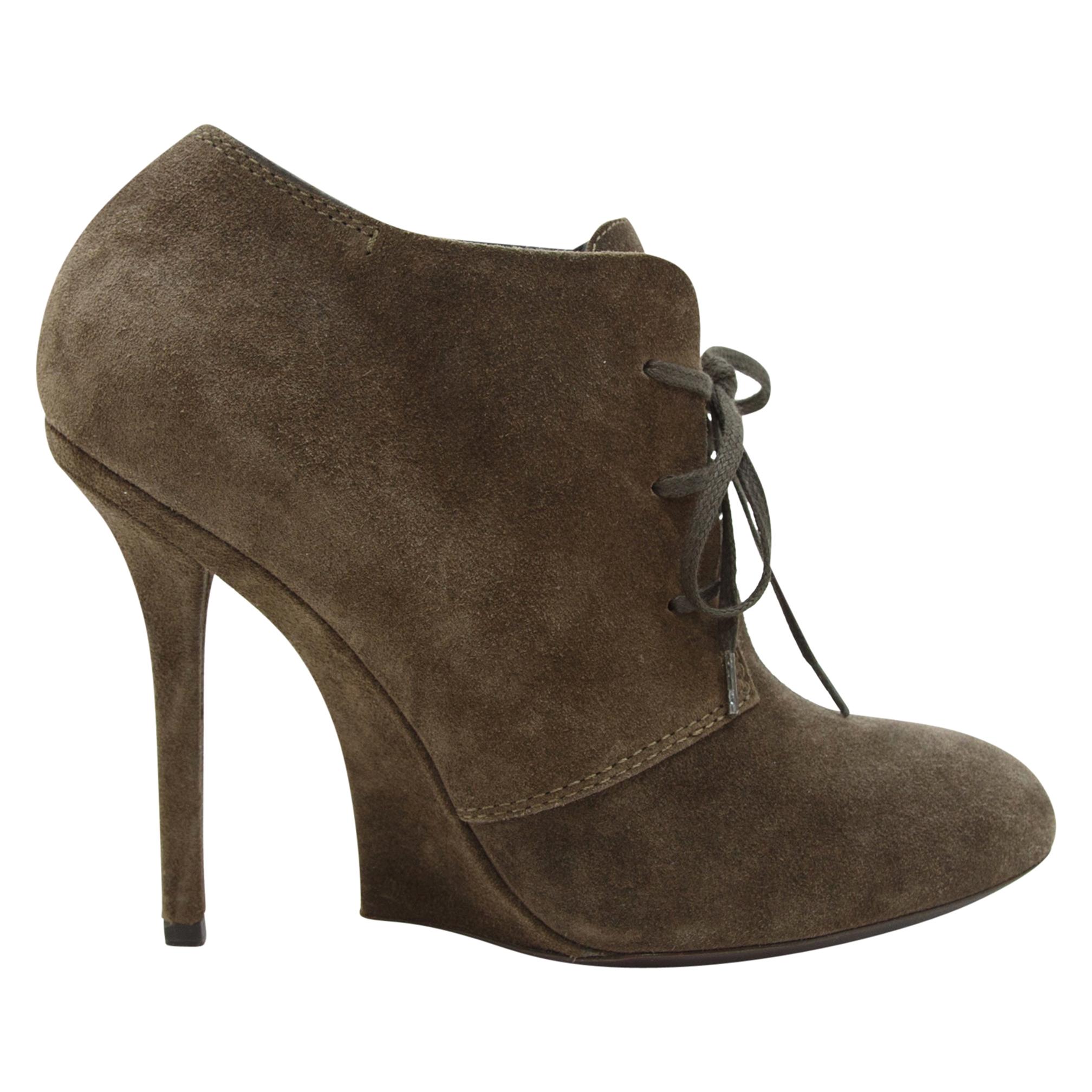 Yves Saint Laurent Brown Suede Booties