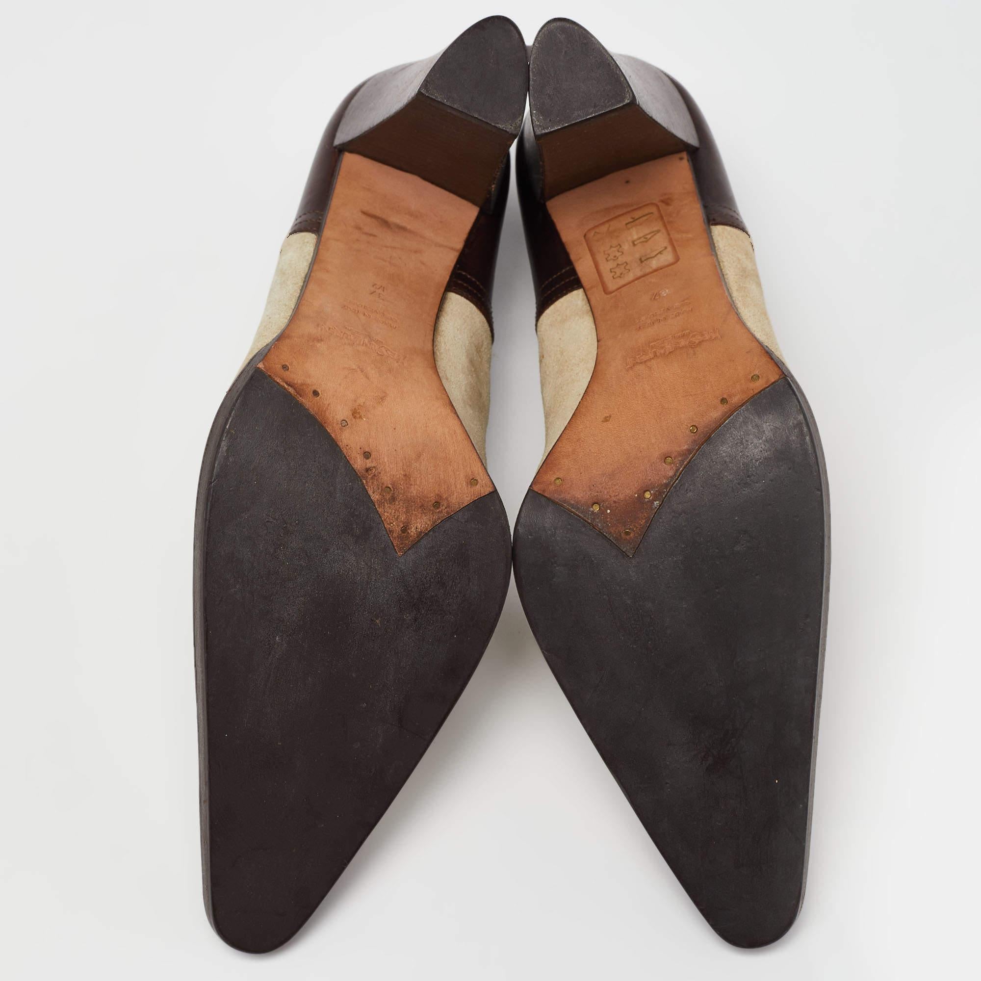 Yves Saint Laurent Brown Suede Leather Fringe Detail Ankle Wrap Pumps Size 37 For Sale 1