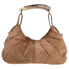 Yves Saint Laurent Brown Suede Mombasa Hobo