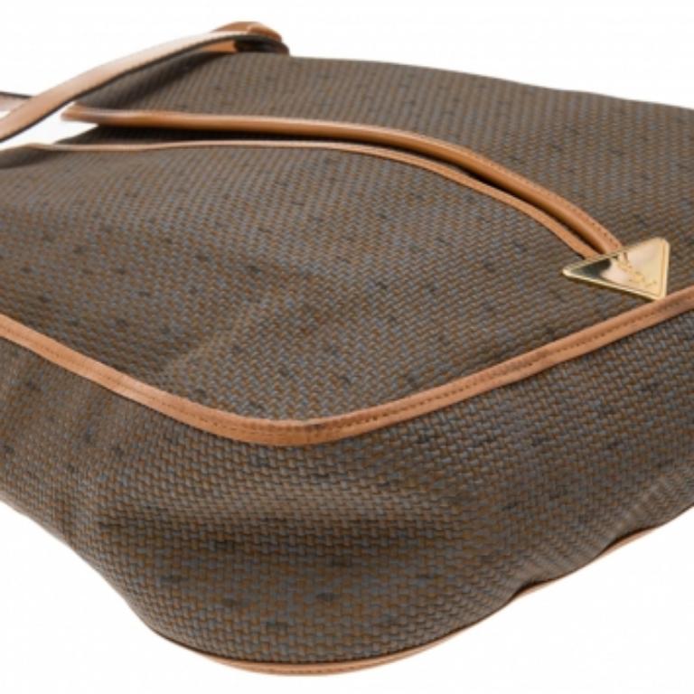 Yves Saint Laurent Brown/Tan Coated Canvas And Leather Vintage Shoulder Bag 3
