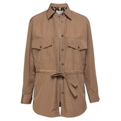 Yves Saint Laurent Brown Zip-Up Shirt Jacket M