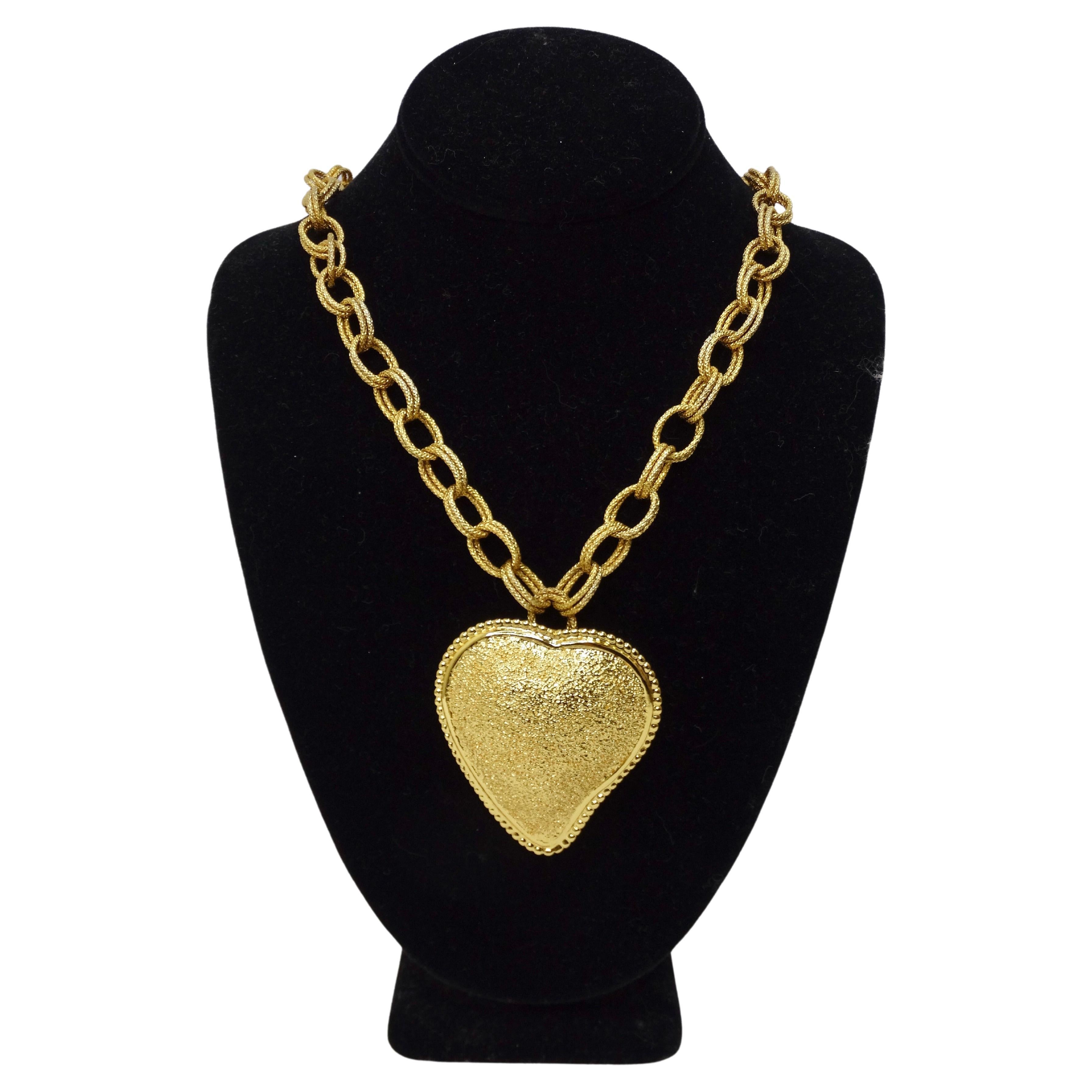 Yves Saint Laurent Brushed Gold Pendant Necklace/Pin