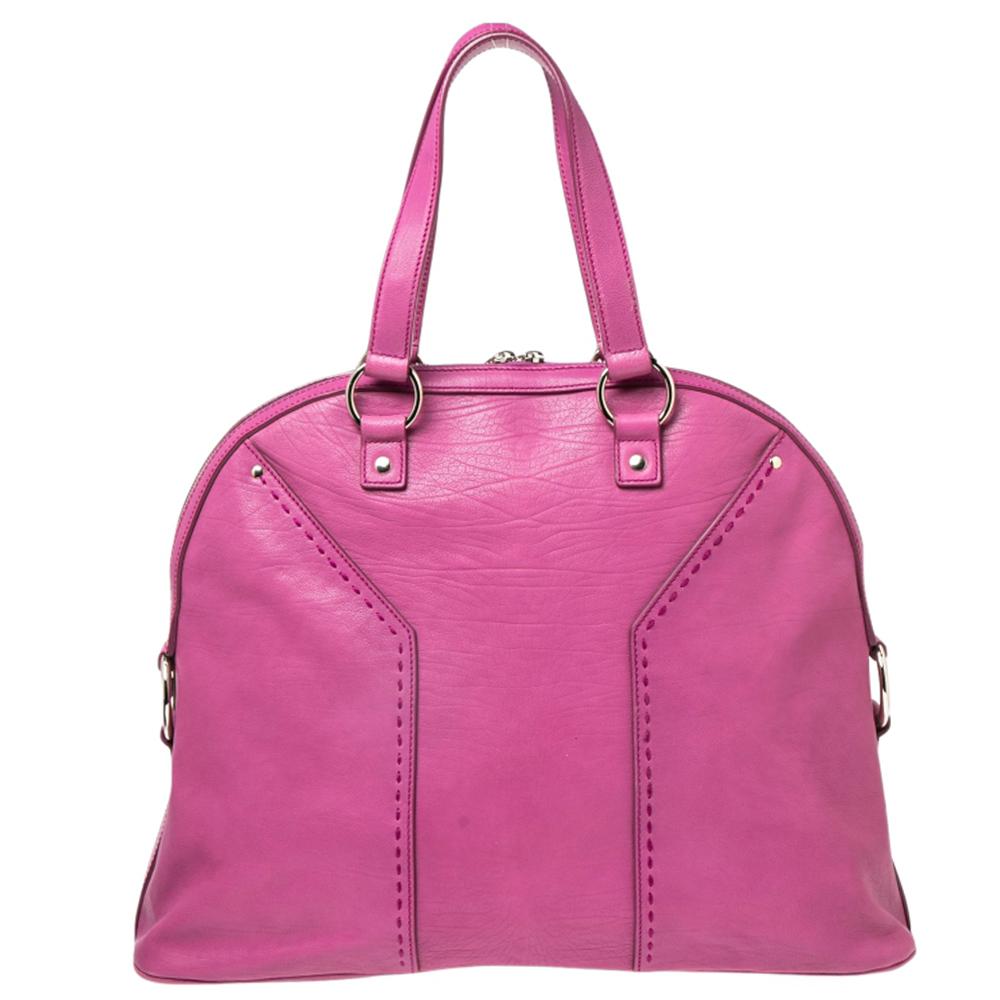 Yves Saint Laurent Bubble Gum Pink Leather Oversized Muse Bag 1