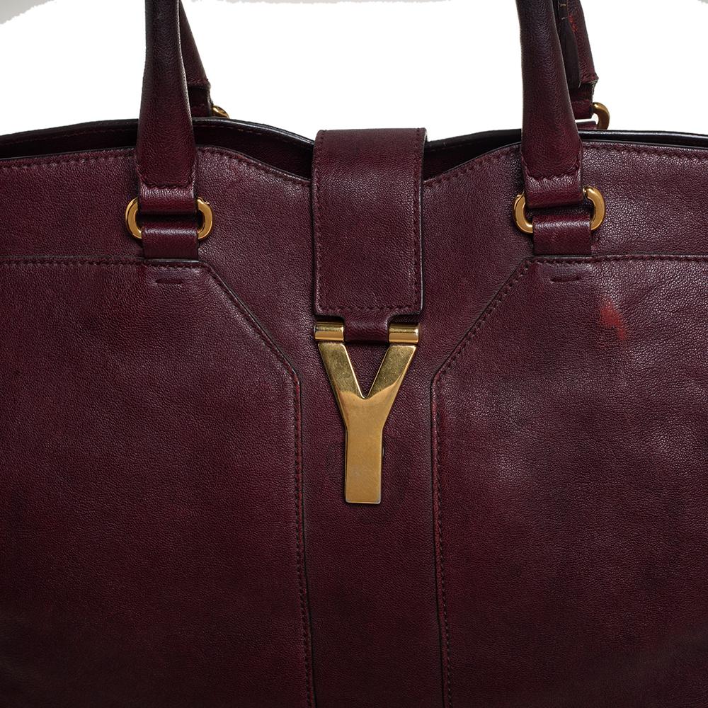Yves Saint Laurent Burgundy Leather Large Cabas Chyc Tote 2