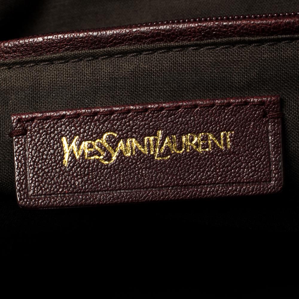 Yves Saint Laurent Burgundy Leather Medium Cabas Y-Ligne Tote 2