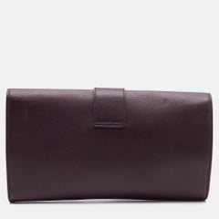 Yves Saint Laurent Burgundy Leather Y-Ligne Clutch