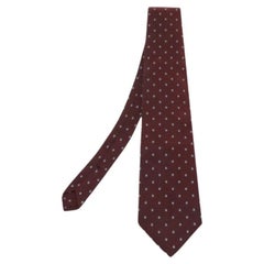 Yves Saint Laurent Burgundy Pattern Silk Jacquard Tie
