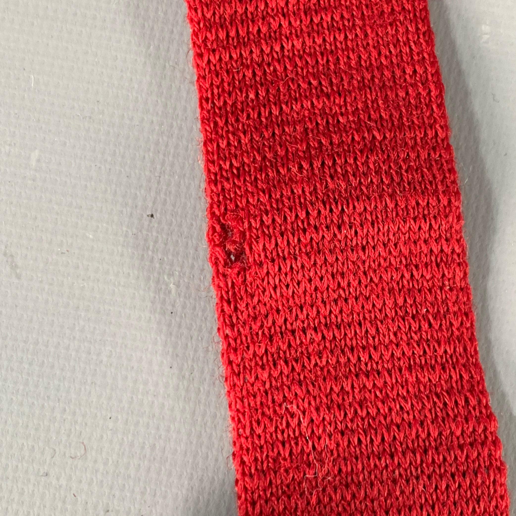 YVES SAINT LAURENT Burgundy Red Knit Wool Tie 3