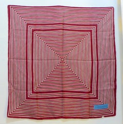 Yves Saint Laurent Burgundy Striped Silk Scarf
