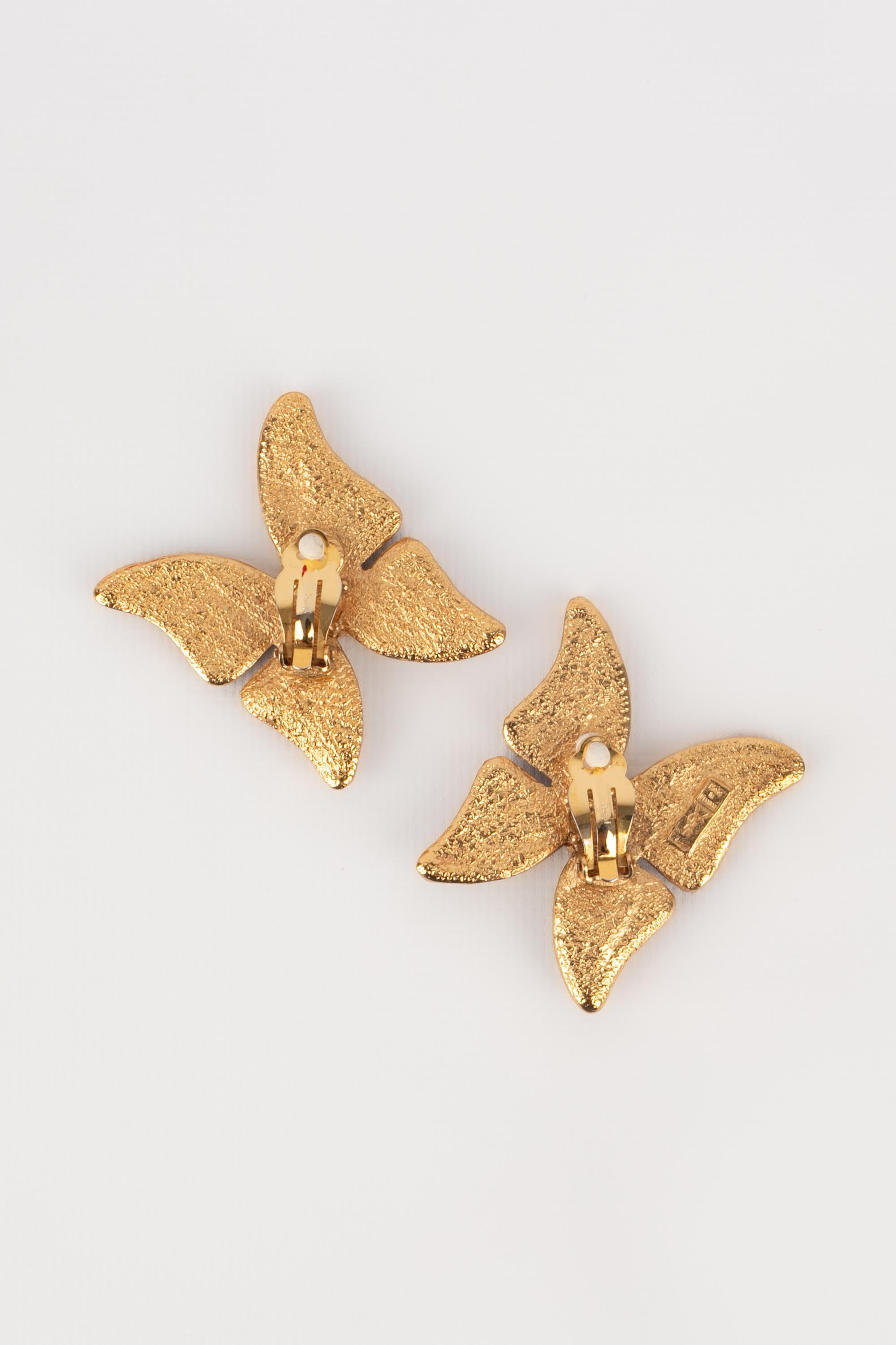 Yves Saint Laurent butterfly earrings For Sale 1