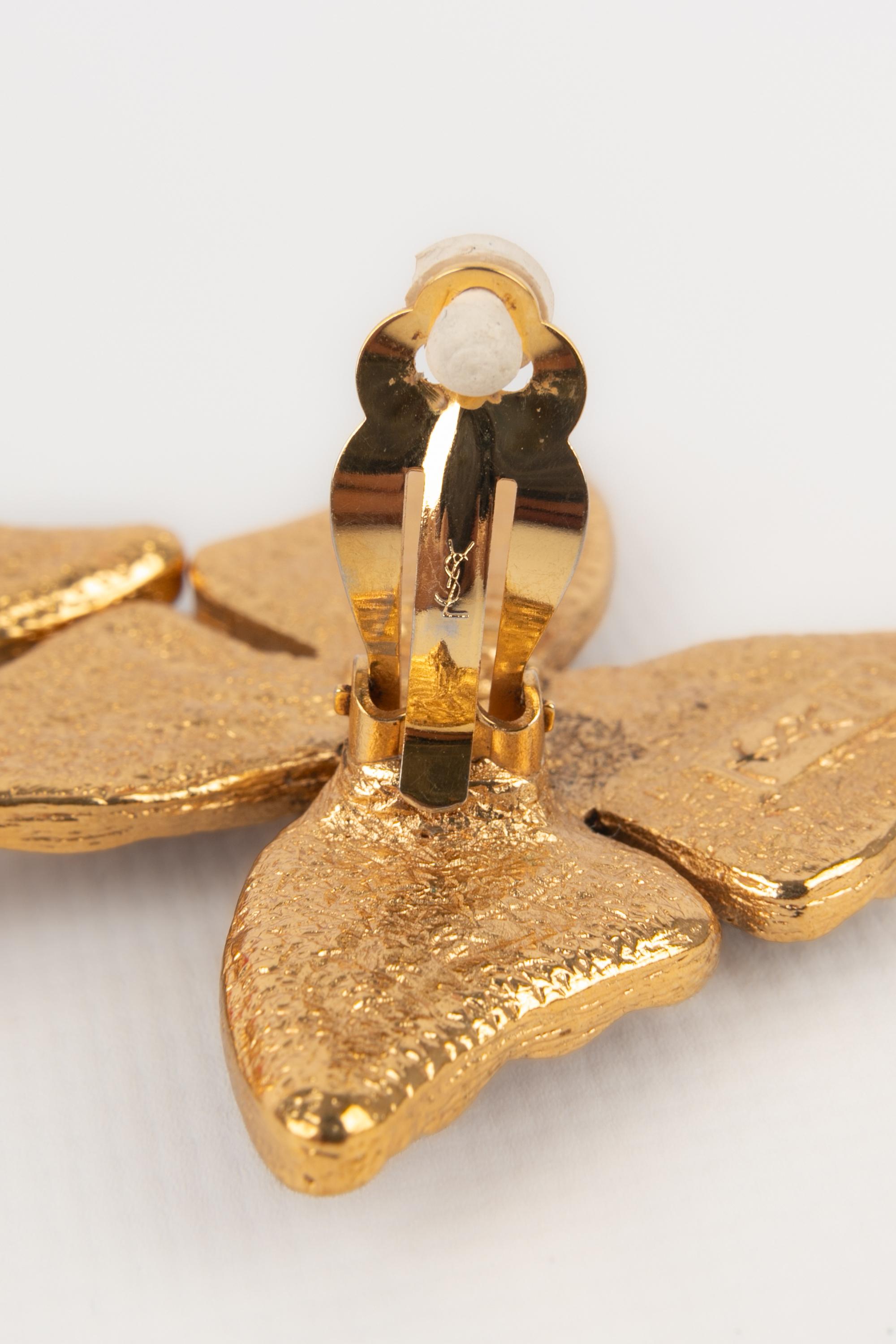 Yves Saint Laurent butterfly earrings For Sale 2
