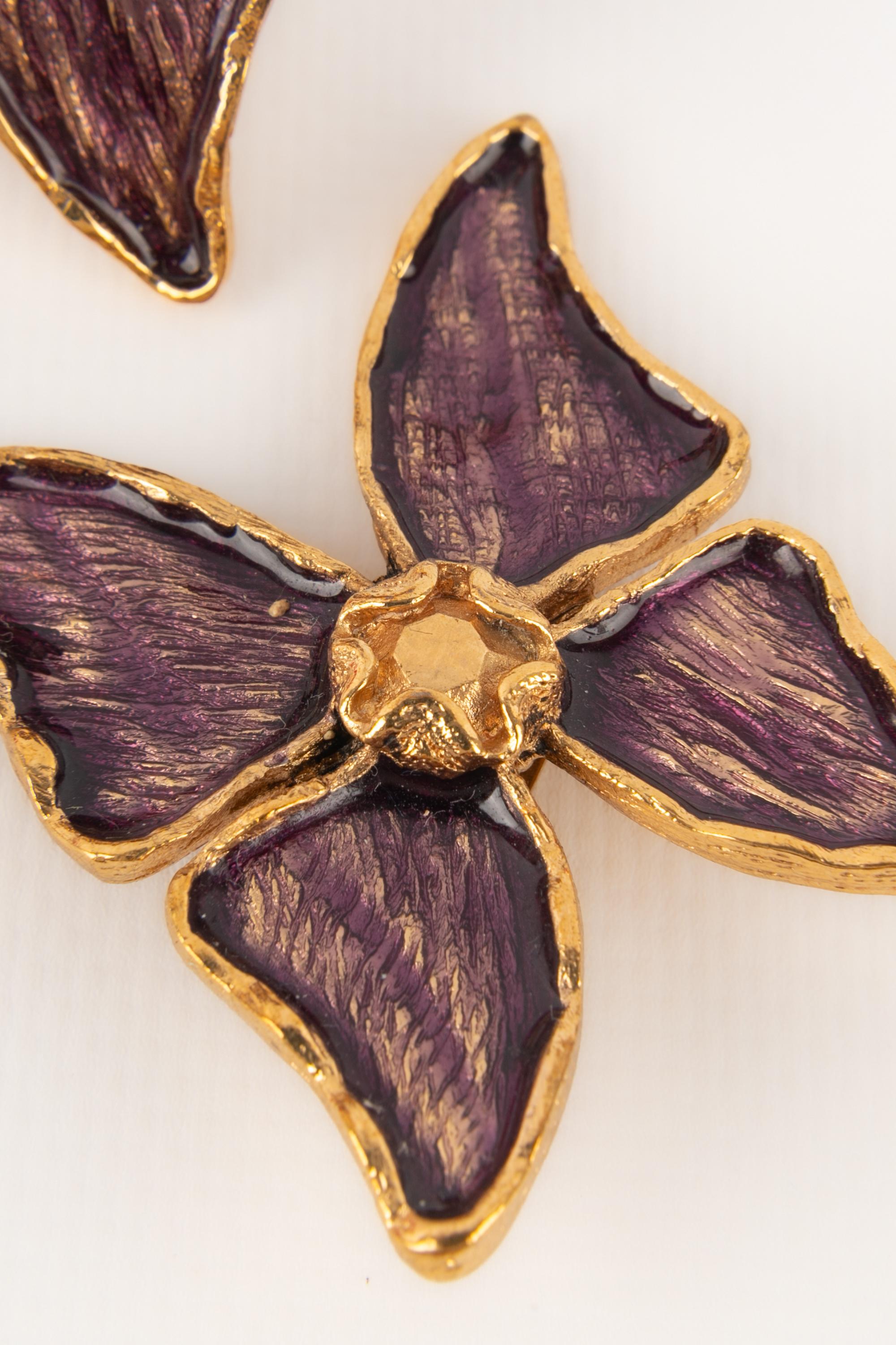 Yves Saint Laurent butterfly earrings For Sale 3