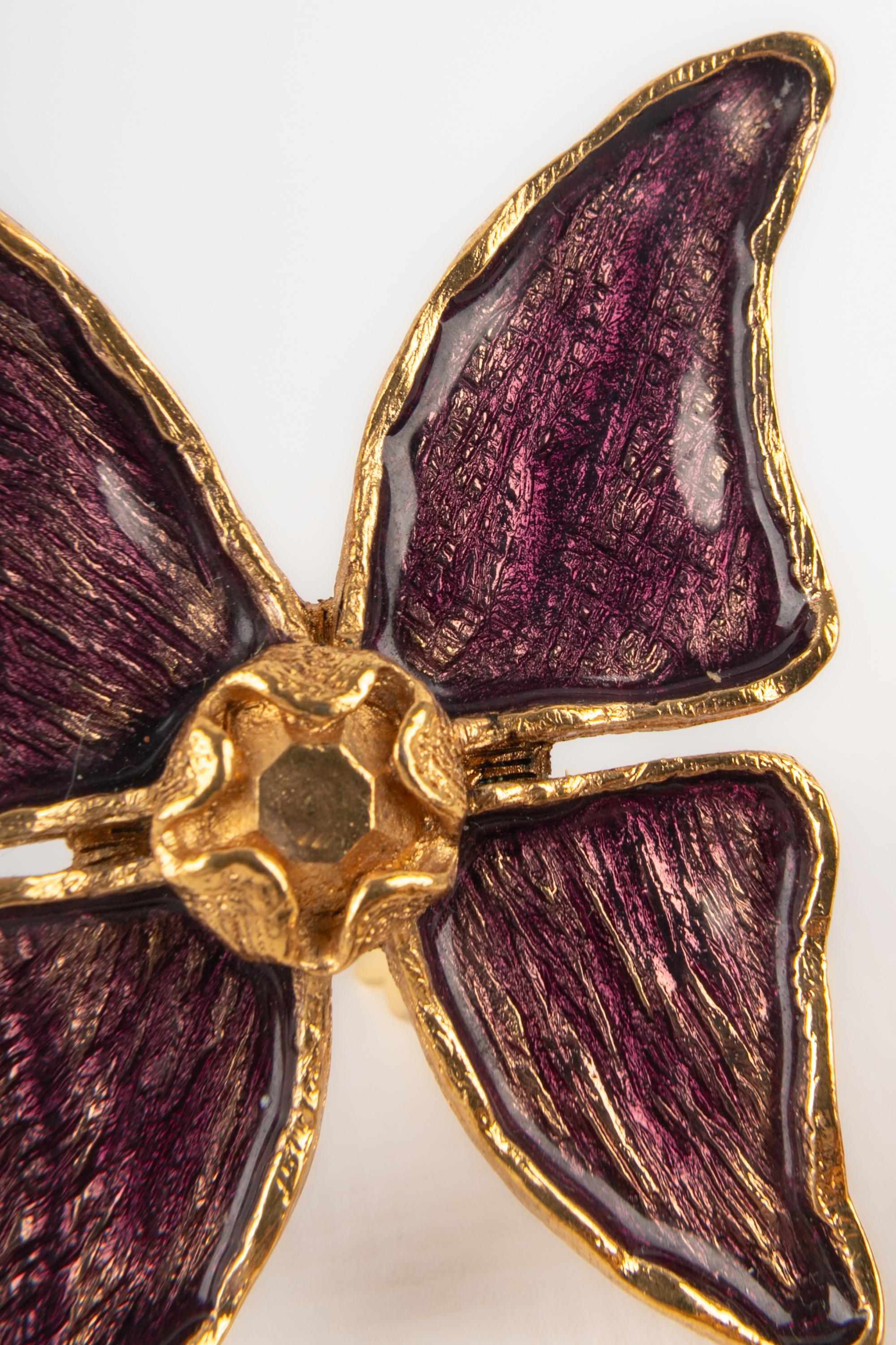 Yves Saint Laurent butterfly earrings For Sale 4