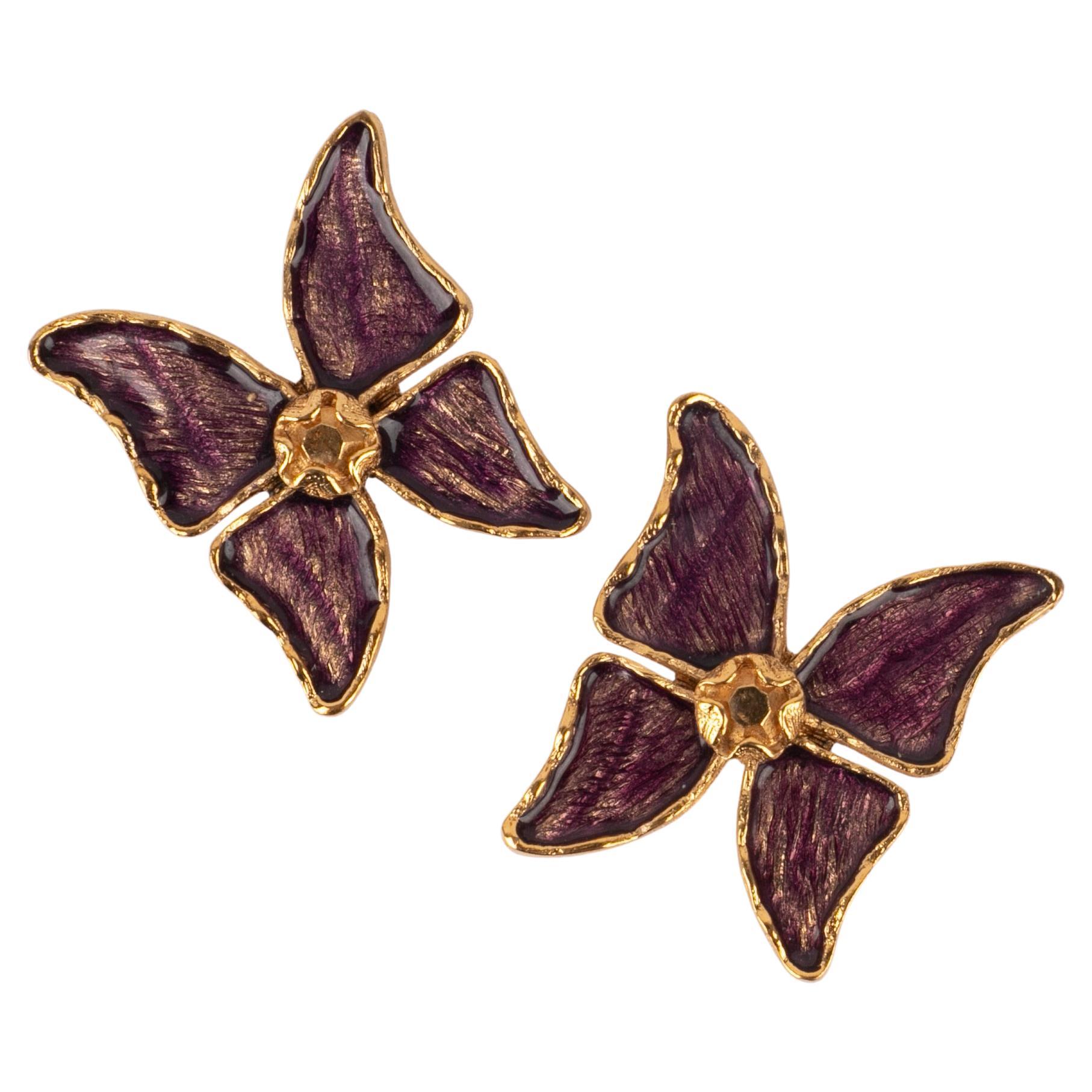 Yves Saint Laurent butterfly earrings For Sale