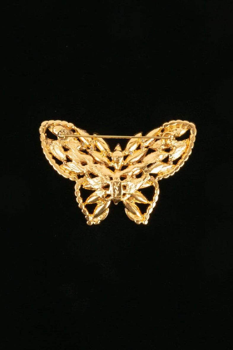 Goldene Yves Saint Laurent-Brosche „Schmetterling“ im Zustand „Hervorragend“ im Angebot in SAINT-OUEN-SUR-SEINE, FR