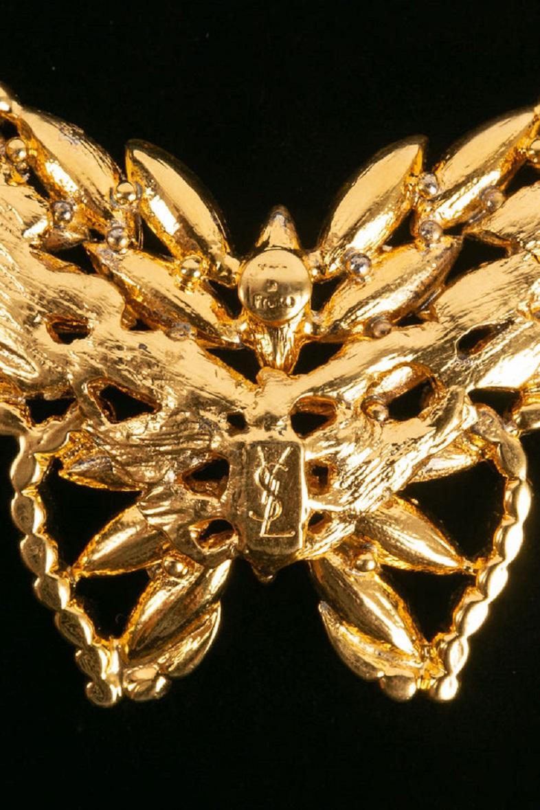 Goldene Yves Saint Laurent-Brosche „Schmetterling“ für Damen oder Herren im Angebot