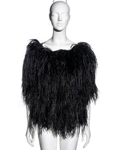 Yves Saint Laurent by Alber Elbaz black ostrich feather top, fw 1999