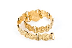 Yves Saint Laurent by by Goossens YSL Gold Tone Metal Belt
