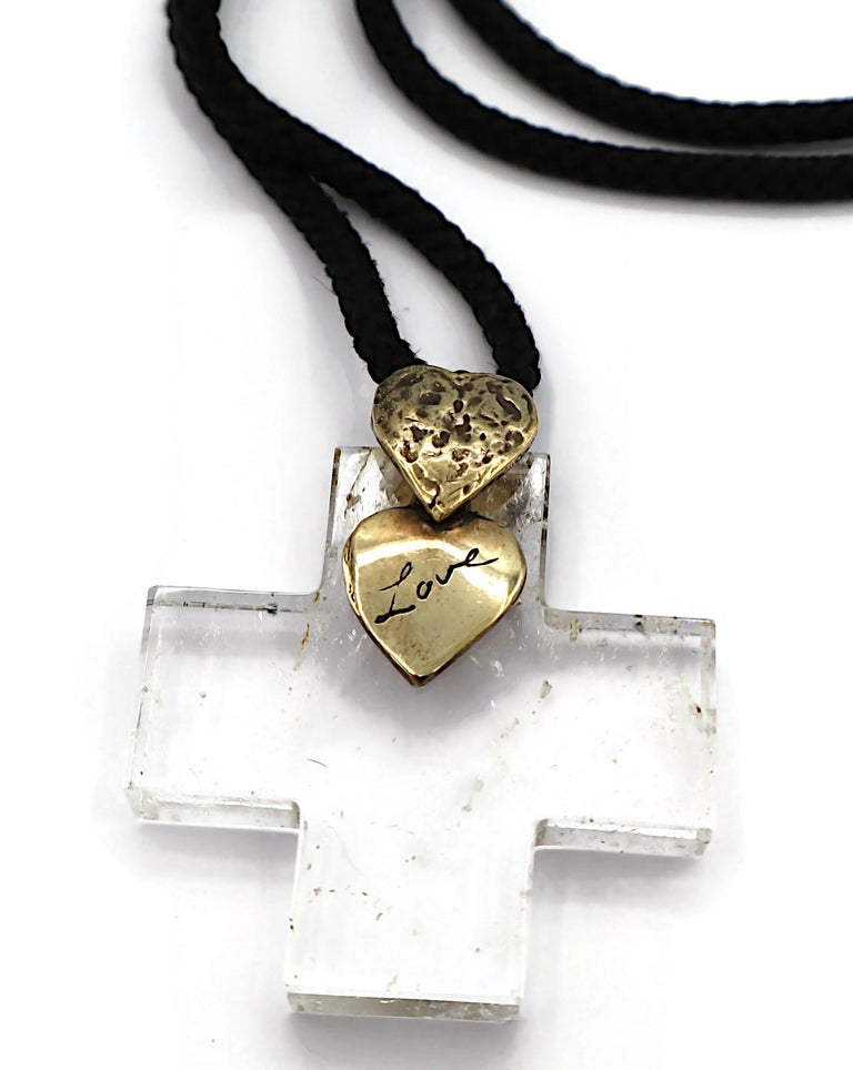 YVES SAINT LAURENT by R. GOOSSENS Vintage Rock Crystal Cross