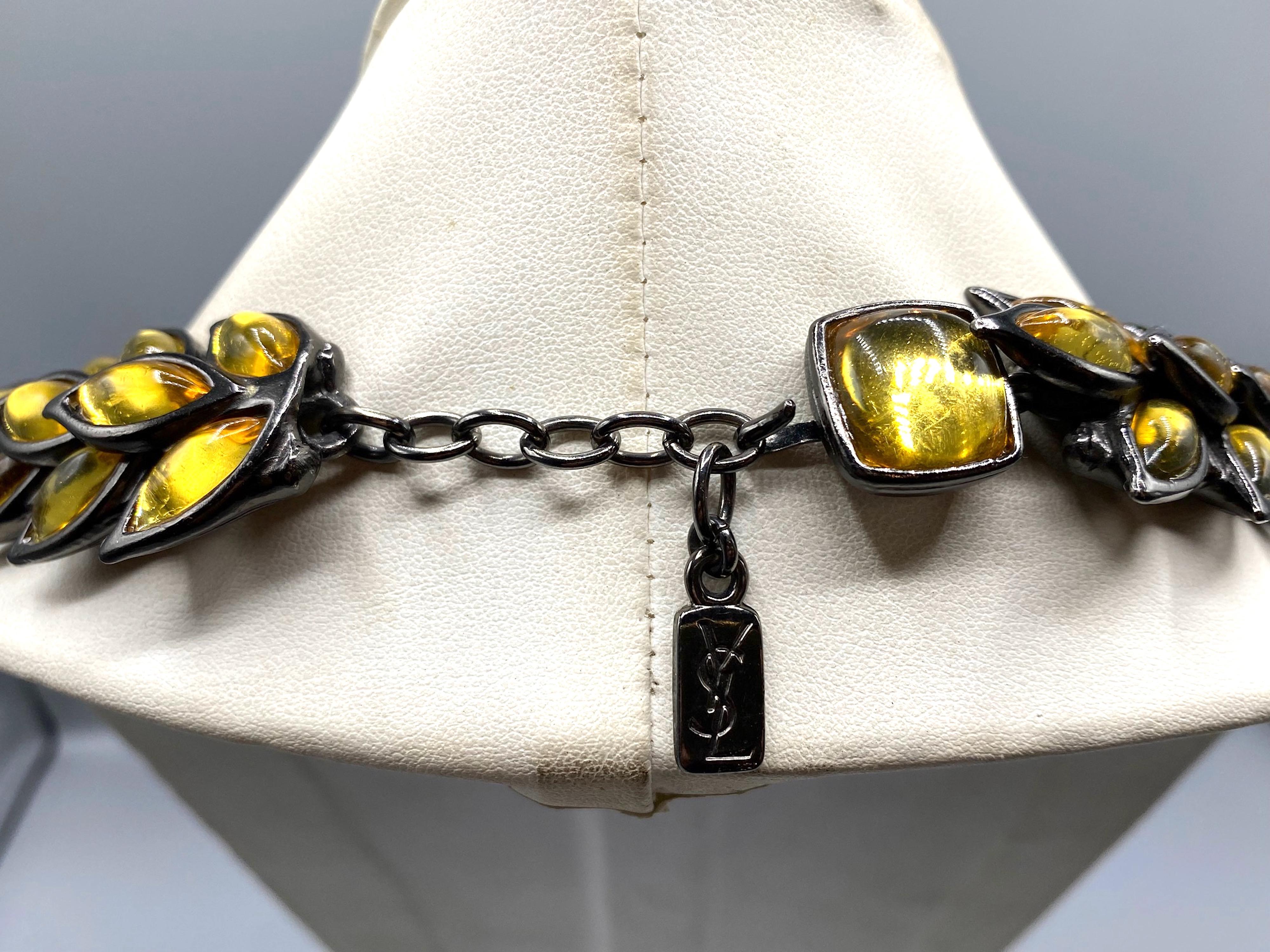 Yves Saint Laurent by Robert Goossens for Yves Saint Laurent 1980 Collana con Cabochon in vendita 6