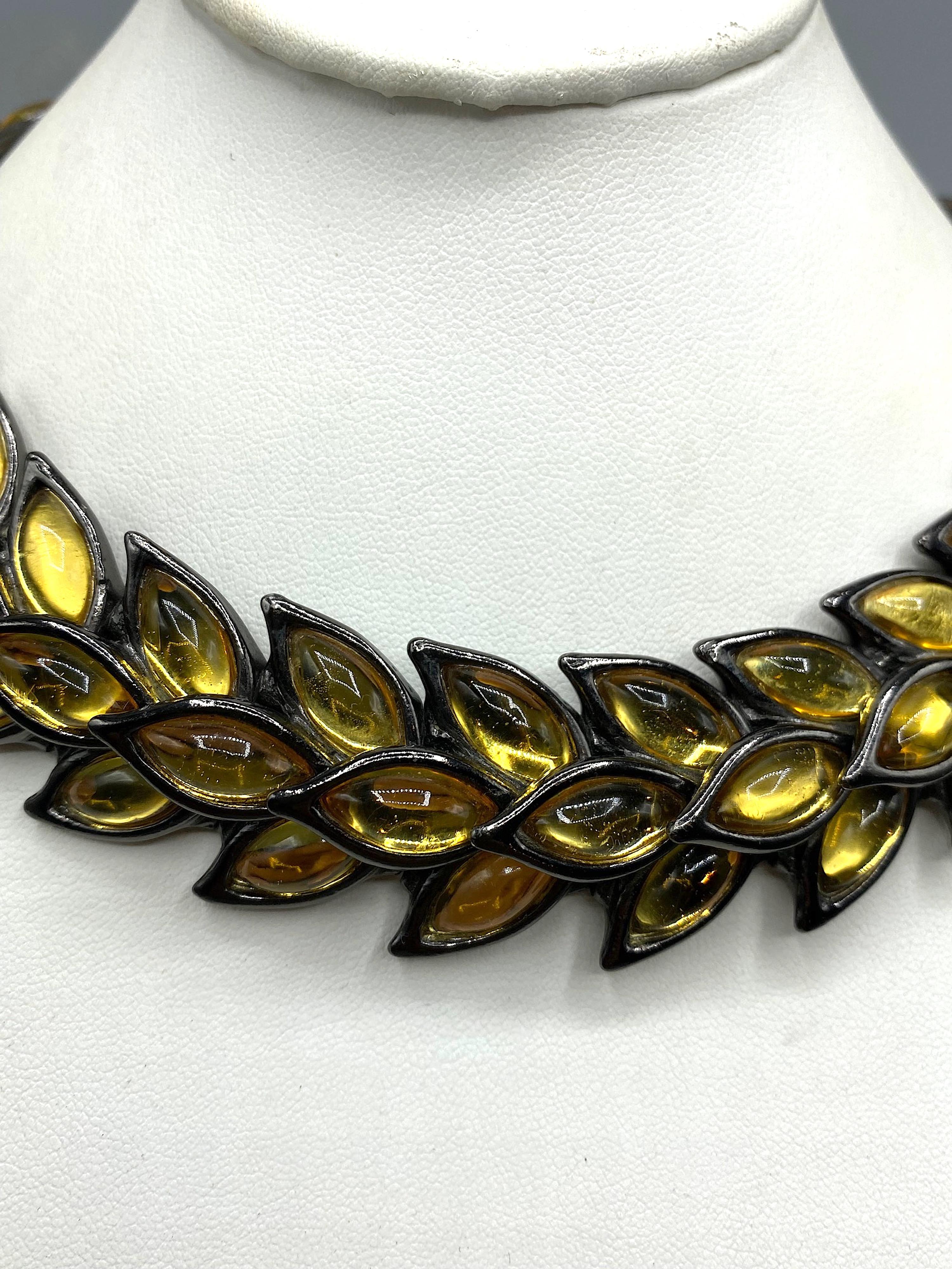 Yves Saint Laurent by Robert Goossens for Yves Saint Laurent 1980 Collana con Cabochon in vendita 4