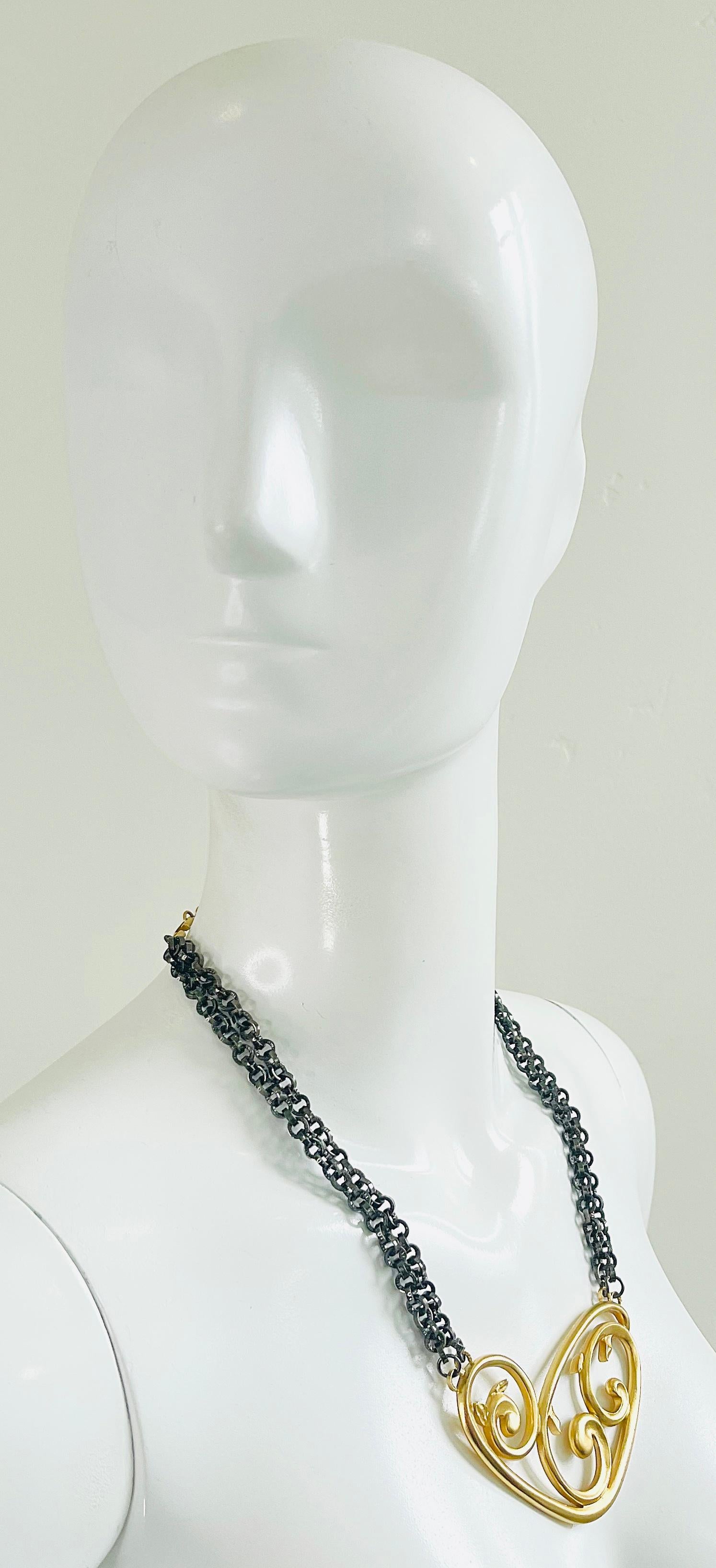 YVES SAINT LAURENT by Robert Goossens Limited Edition 1980s Two Tone Necklace  For Sale 6