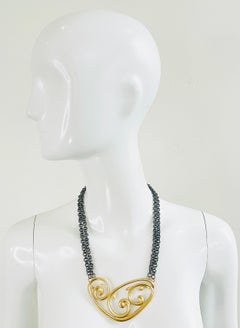 YVES SAINT LAURENT by Robert Goossens Limited Edition 1980s Two Tone Necklace