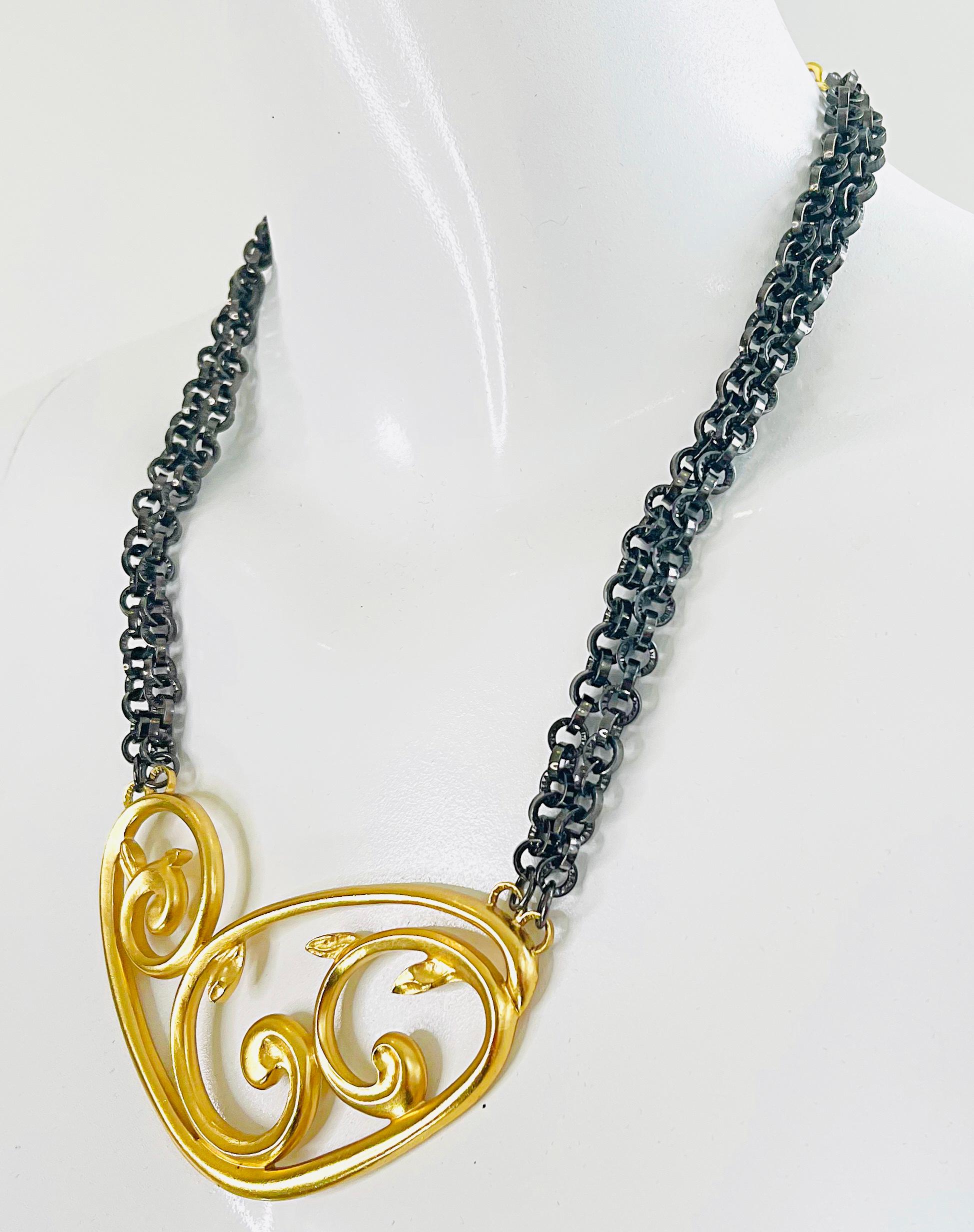 Women's YVES SAINT LAURENT by Robert Goossens Limited Edition 1980s Two Tone Necklace  For Sale