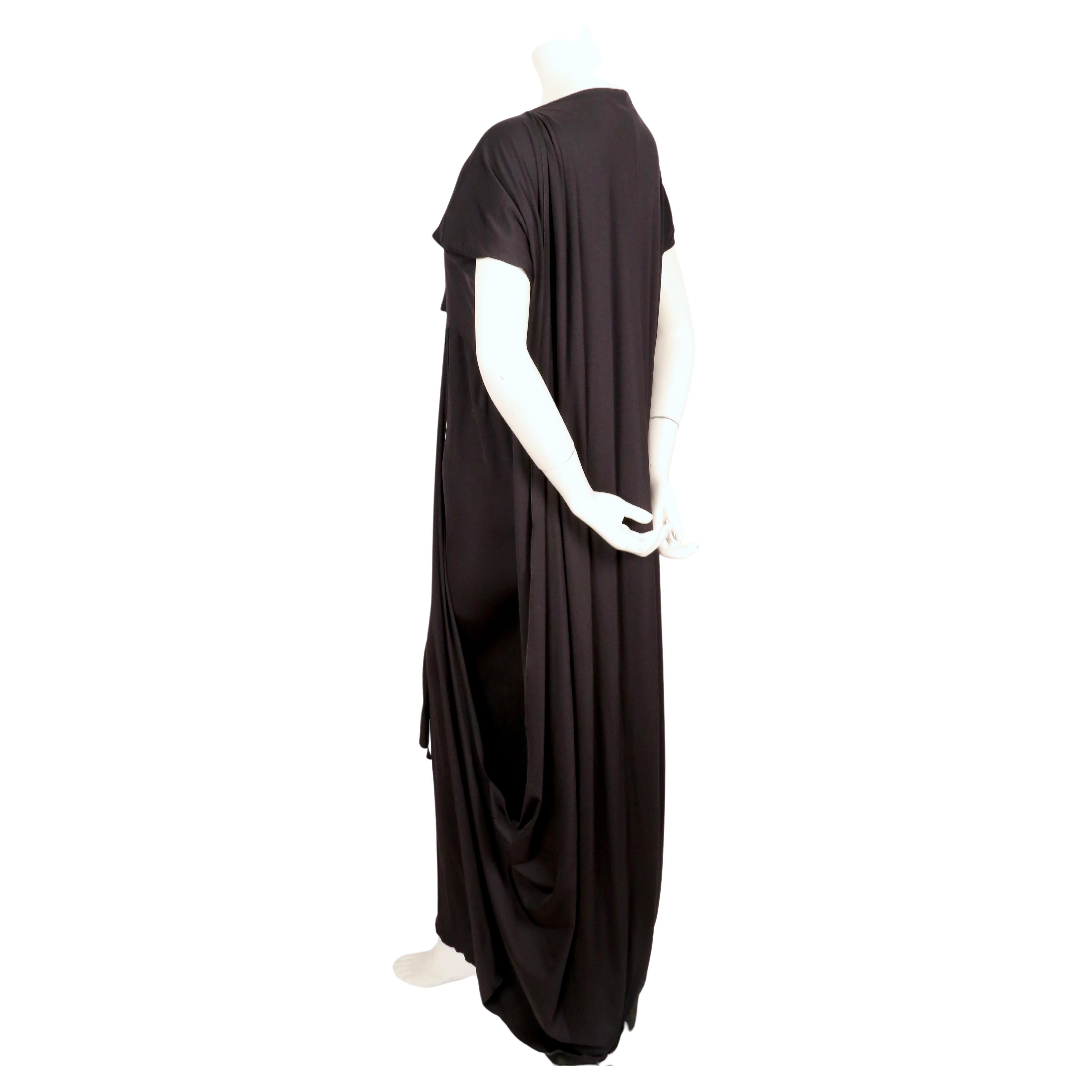 YVES SAINT LAURENT by Stefano Pilati black draped caftan dress In Good Condition For Sale In San Fransisco, CA