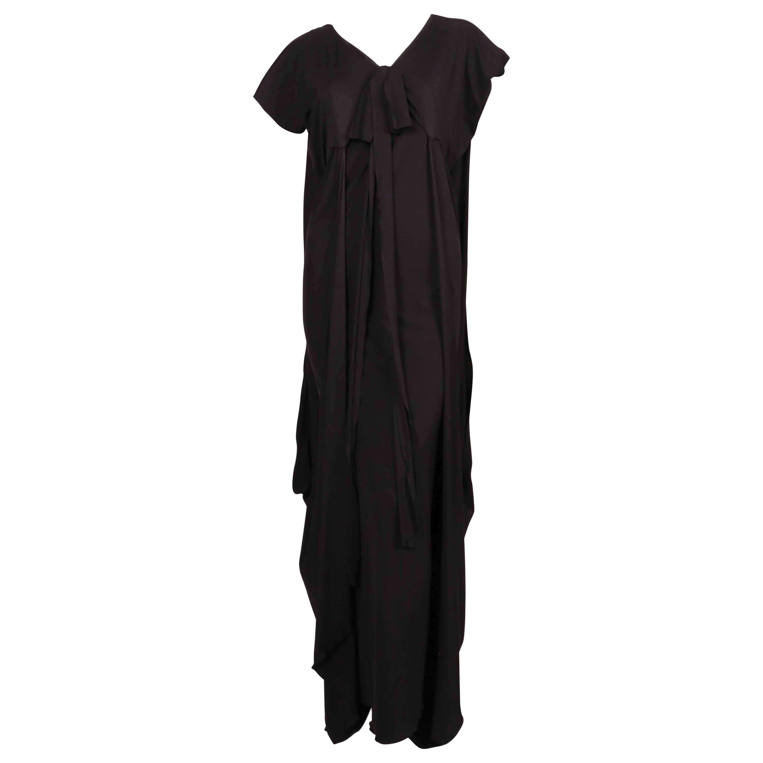 Yves Saint Laurent by Stefano Pilati abito caftano nero drappeggiato